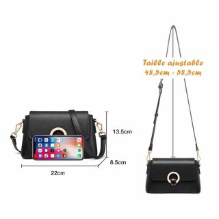Sac a main noir cuir