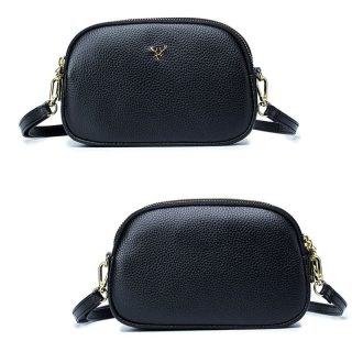Sac bandoulière femme cuir noir
