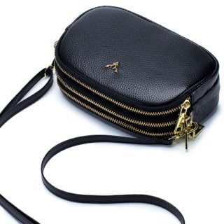 Sac bandoulière femme cuir noir